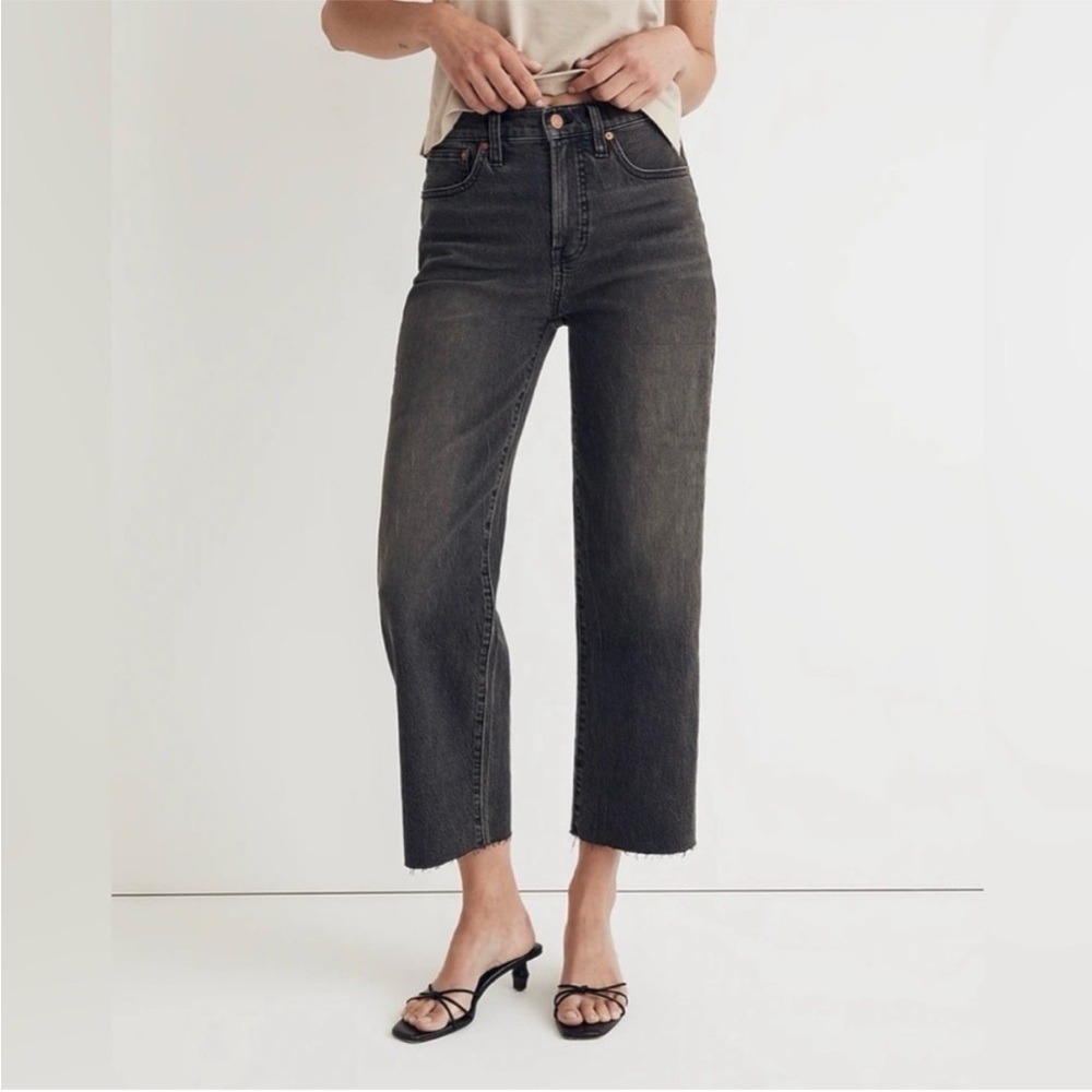 Madewell Black Cropped Straight-Leg Jeans
